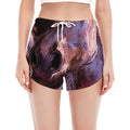 Dark Pink Horse Painting Print Women's Split Running Shorts