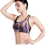 Dark Pink Horse Painting Print Women's Sports Bra
