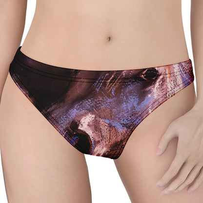 Dark Pink Horse Painting Print Women's Thong