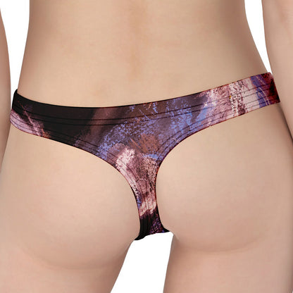 Dark Pink Horse Painting Print Women's Thong
