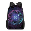 Dark Pisces Zodiac Sign Print 17 Inch Backpack