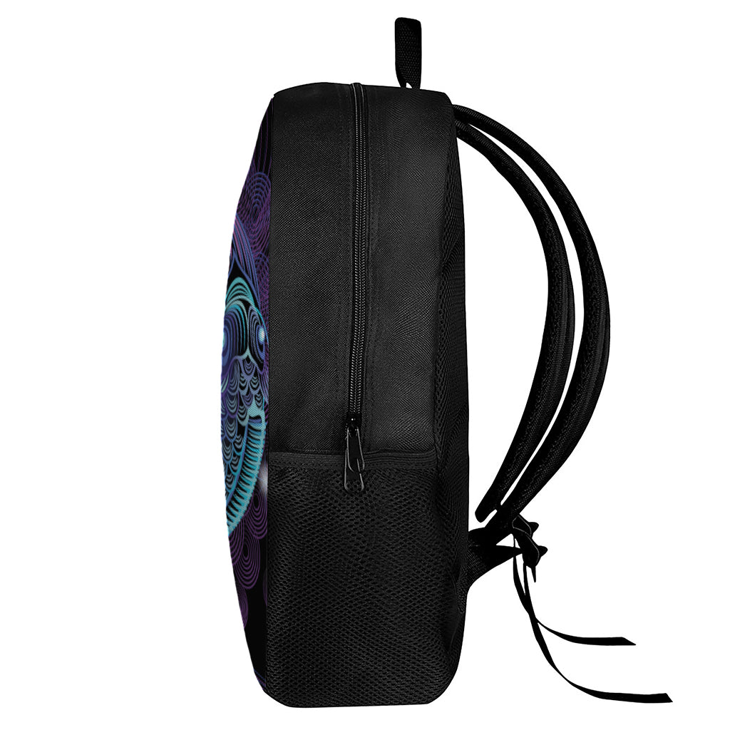 Dark Pisces Zodiac Sign Print 17 Inch Backpack