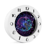 Dark Pisces Zodiac Sign Print Alarm Clock