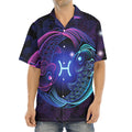 Dark Pisces Zodiac Sign Print Aloha Shirt
