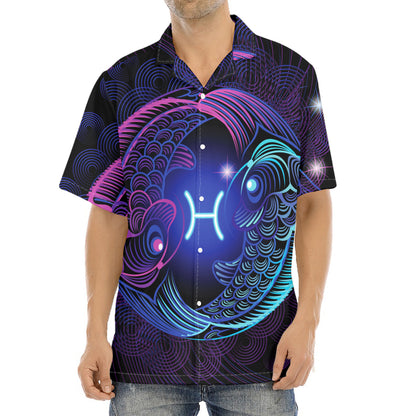 Dark Pisces Zodiac Sign Print Aloha Shirt