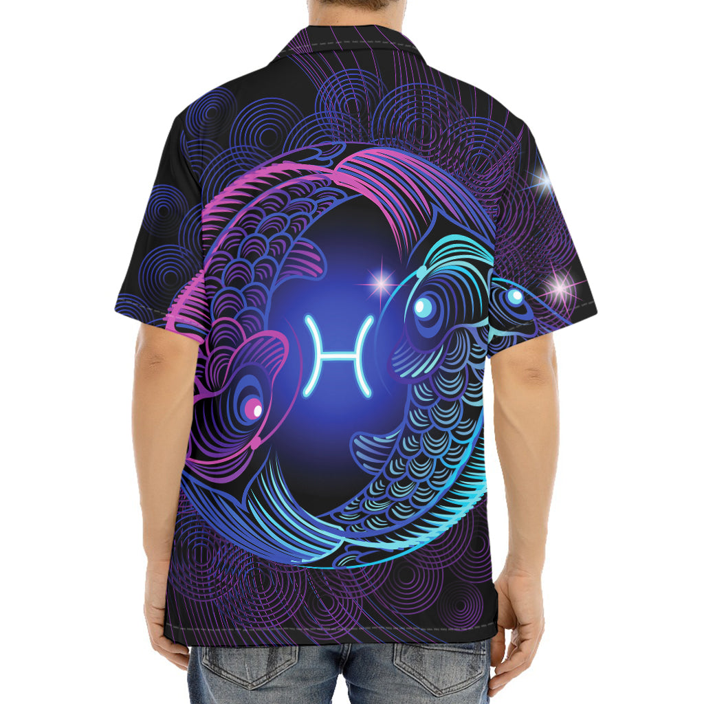 Dark Pisces Zodiac Sign Print Aloha Shirt