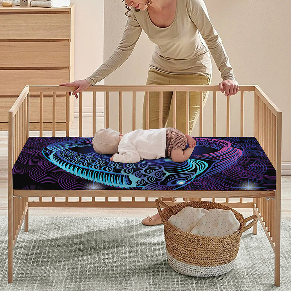 Dark Pisces Zodiac Sign Print Baby Crib Sheet