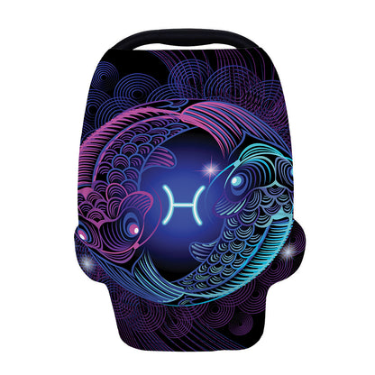 Dark Pisces Zodiac Sign Print Baby Seat Cover