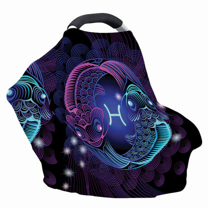 Dark Pisces Zodiac Sign Print Baby Seat Cover