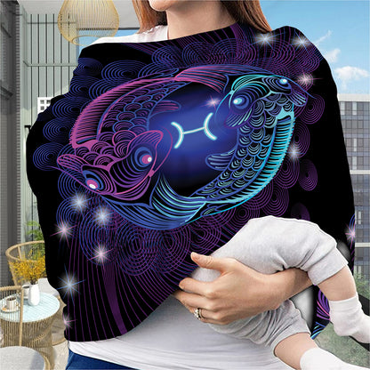 Dark Pisces Zodiac Sign Print Baby Seat Cover
