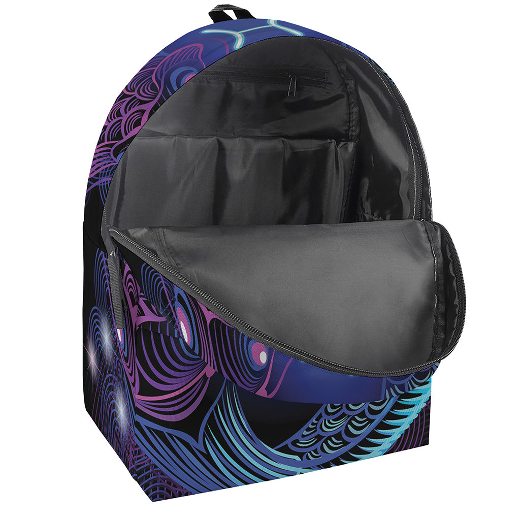 Dark Pisces Zodiac Sign Print Backpack