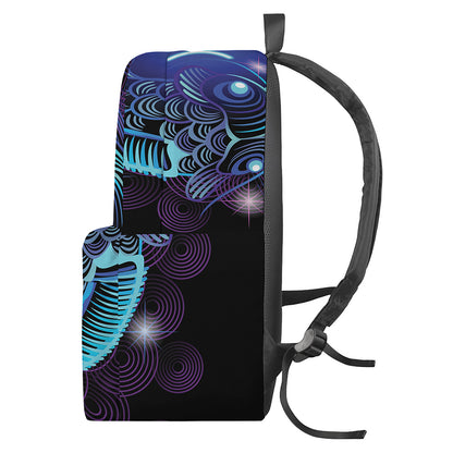 Dark Pisces Zodiac Sign Print Backpack