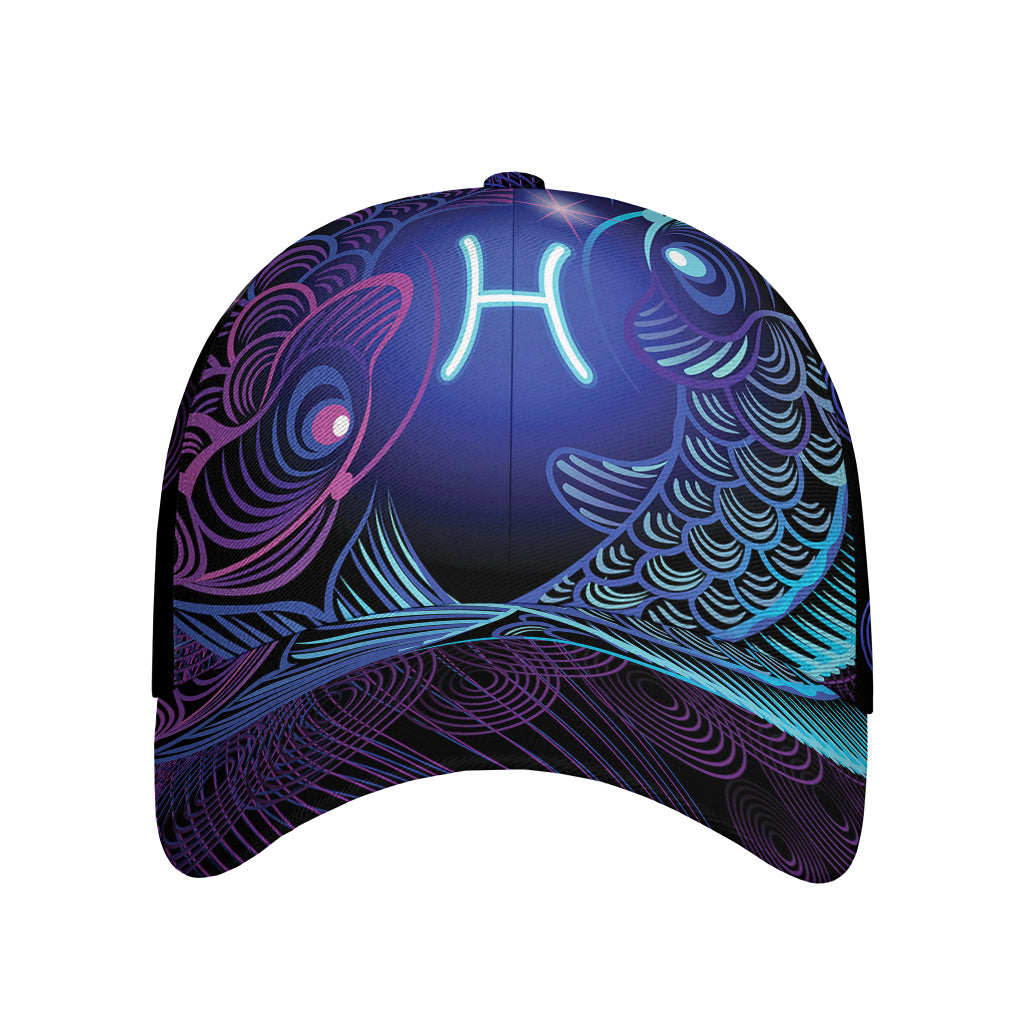 Dark Pisces Zodiac Sign Print Baseball Cap