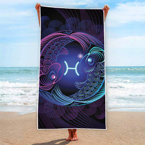 Dark Pisces Zodiac Sign Print Beach Towel