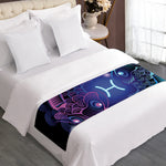 Dark Pisces Zodiac Sign Print Bed Runner