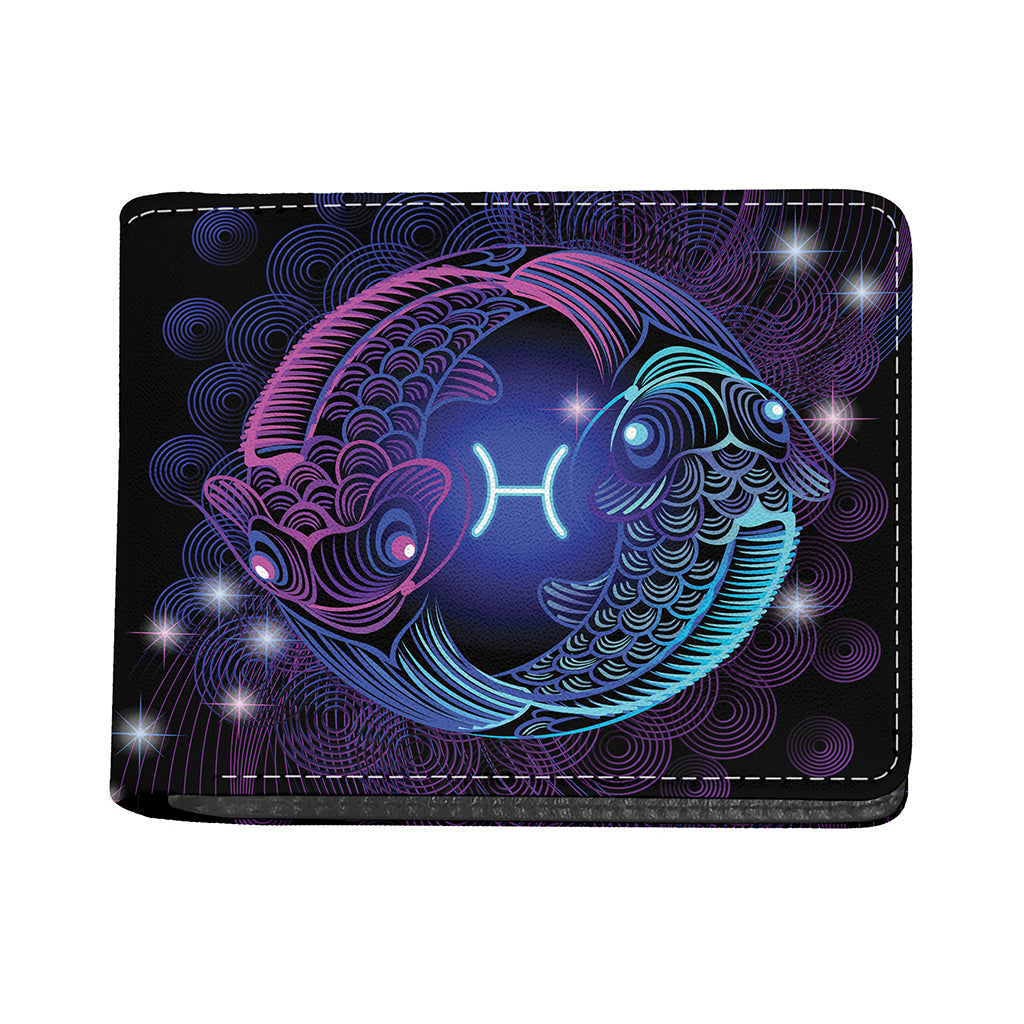 Dark Pisces Zodiac Sign Print Bifold Wallet