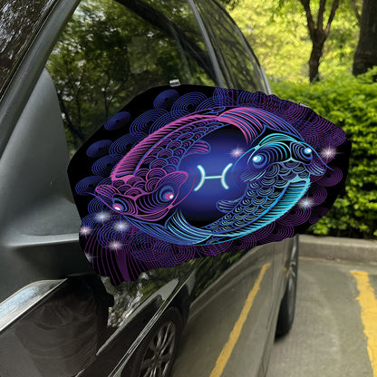 Dark Pisces Zodiac Sign Print Car Side Mirror Covers