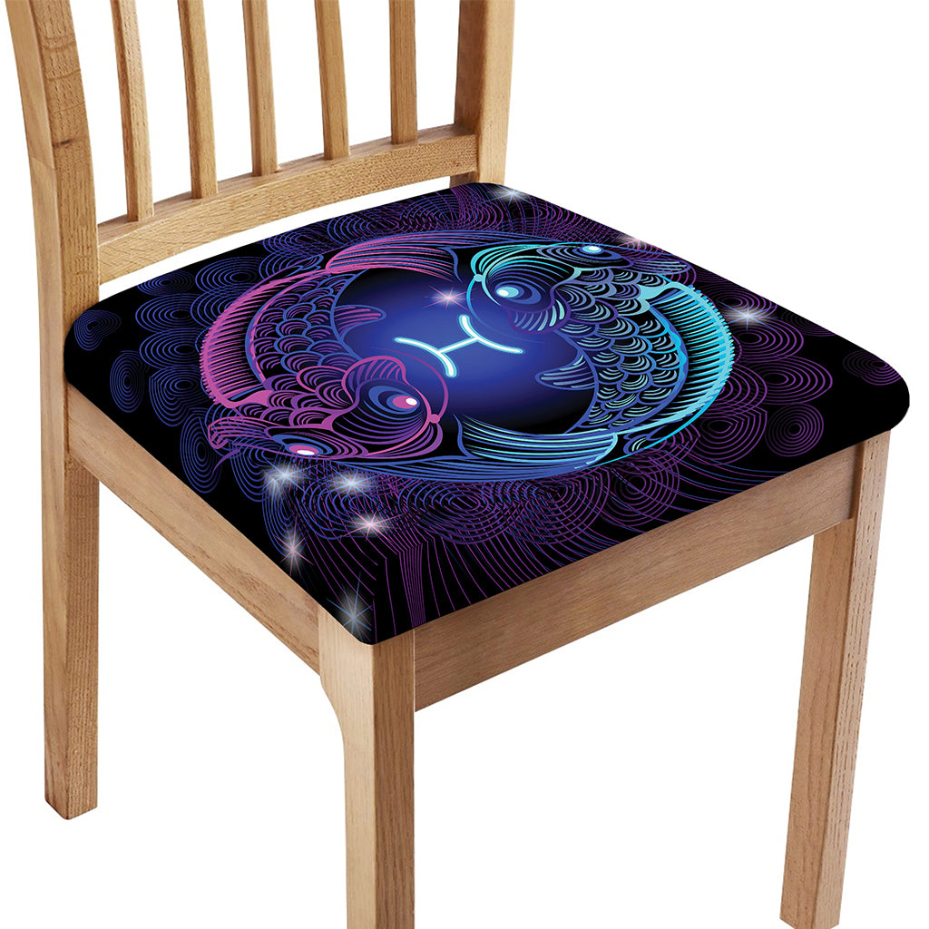 Dark Pisces Zodiac Sign Print Chair Cushion Cover