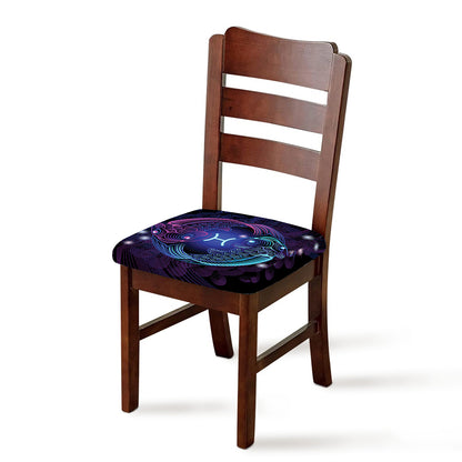 Dark Pisces Zodiac Sign Print Chair Cushion Cover