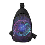 Dark Pisces Zodiac Sign Print Chest Bag