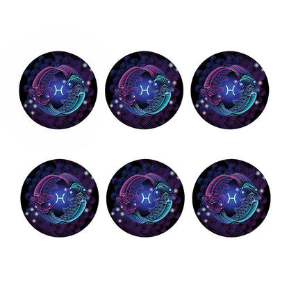 Dark Pisces Zodiac Sign Print Coaster Set