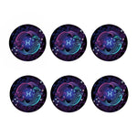 Dark Pisces Zodiac Sign Print Coaster Set