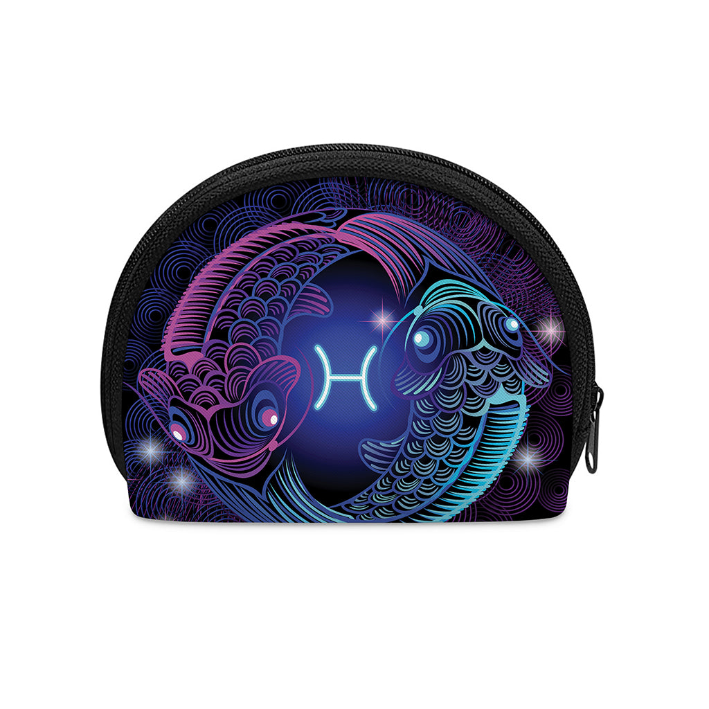 Dark Pisces Zodiac Sign Print Coin Purse