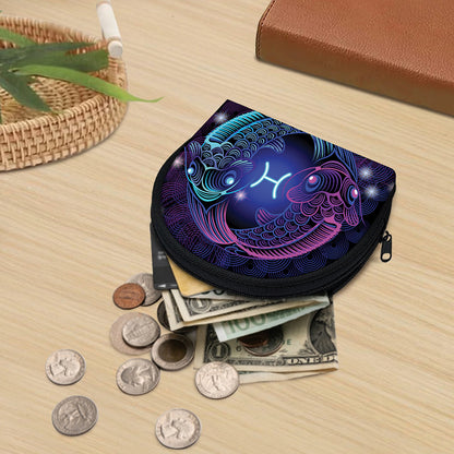Dark Pisces Zodiac Sign Print Coin Purse