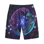 Dark Pisces Zodiac Sign Print Cotton Shorts
