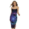 Dark Pisces Zodiac Sign Print Cross Back Cami Dress