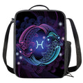 Dark Pisces Zodiac Sign Print Crossbody Lunch Bag