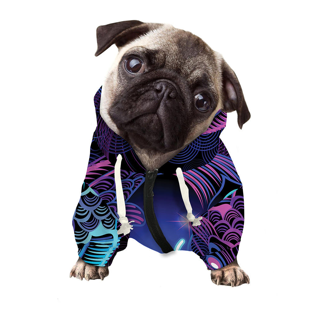 Dark Pisces Zodiac Sign Print Dog Zip Up Hoodie