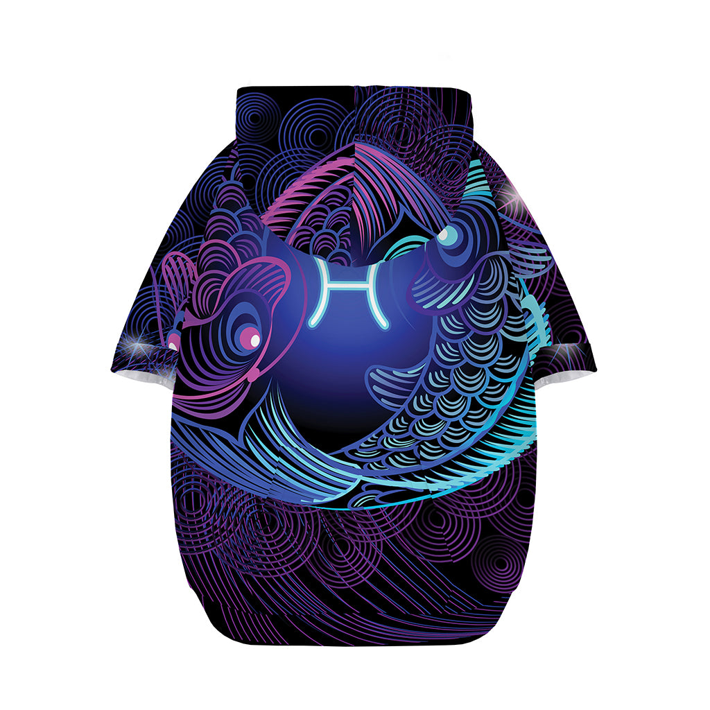 Dark Pisces Zodiac Sign Print Dog Zip Up Hoodie