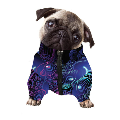 Dark Pisces Zodiac Sign Print Dog Zip Up Jacket