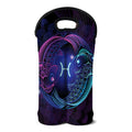 Dark Pisces Zodiac Sign Print Double Neoprene Wine Tote