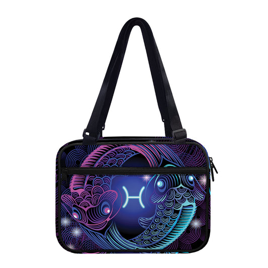 Dark Pisces Zodiac Sign Print Double Strap Bible Bag