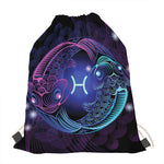 Dark Pisces Zodiac Sign Print Drawstring Bag