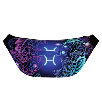 Dark Pisces Zodiac Sign Print Fanny Pack