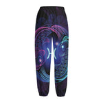 Dark Pisces Zodiac Sign Print Fleece Lined Knit Pants