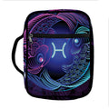 Dark Pisces Zodiac Sign Print Front Pocket Bible Bag