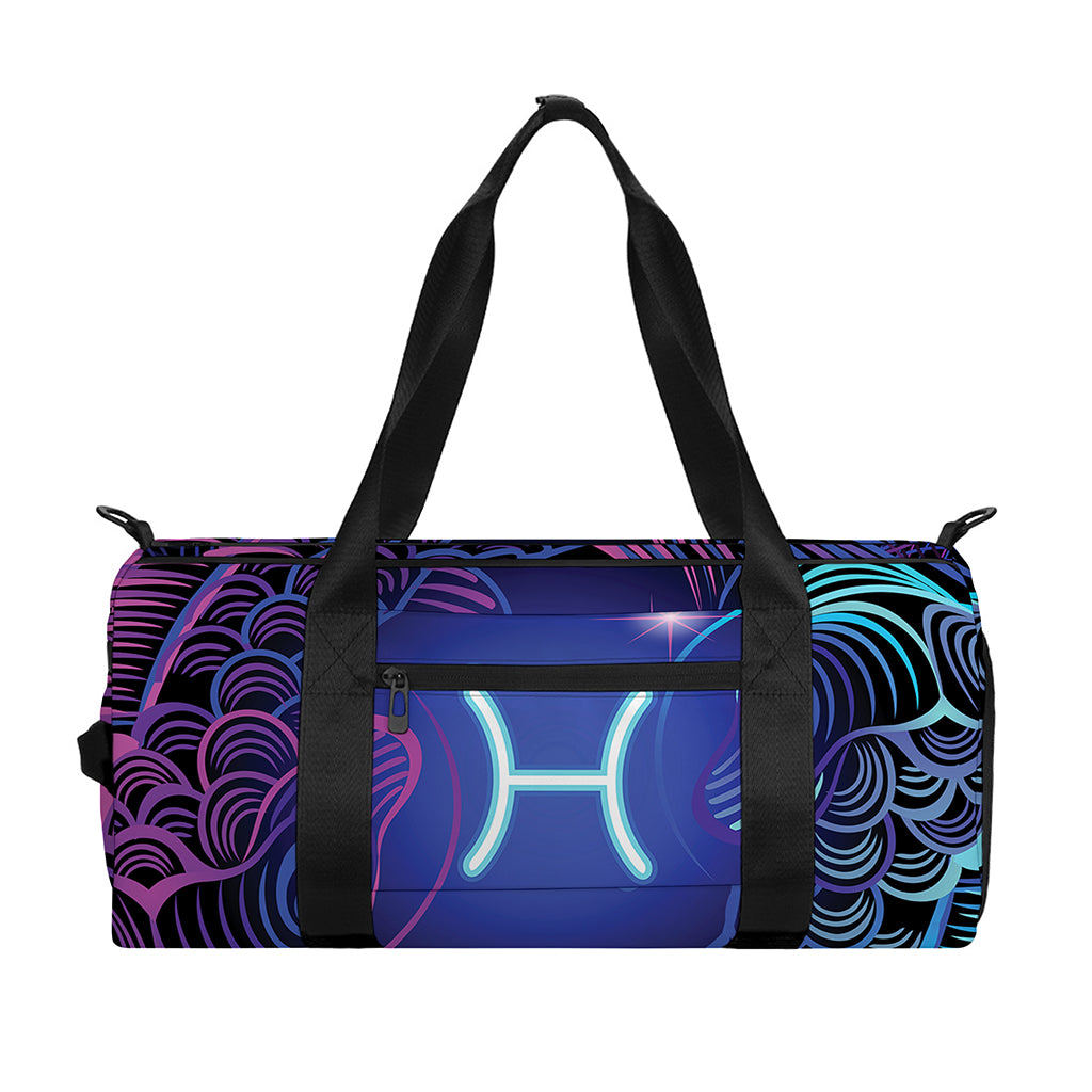 Dark Pisces Zodiac Sign Print Gym Bag
