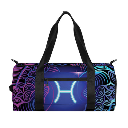 Dark Pisces Zodiac Sign Print Gym Bag