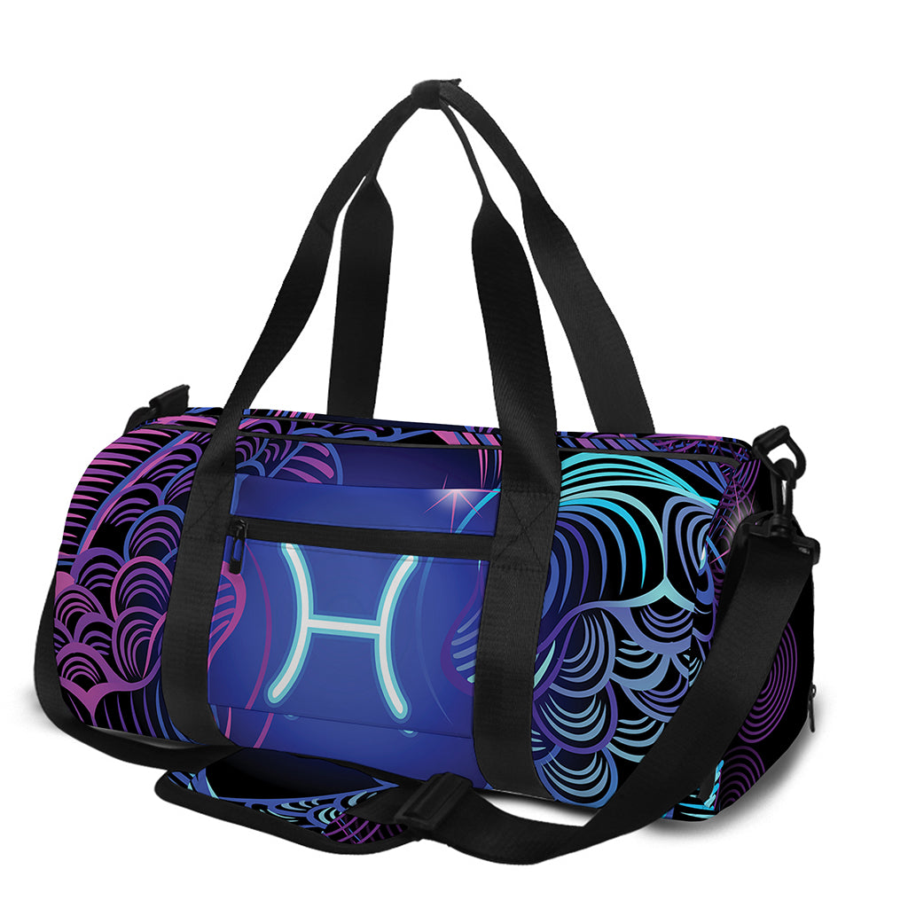 Dark Pisces Zodiac Sign Print Gym Bag