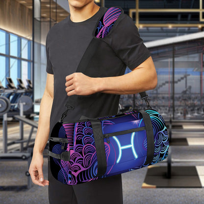Dark Pisces Zodiac Sign Print Gym Bag