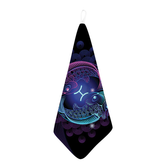 Dark Pisces Zodiac Sign Print Hand Towel