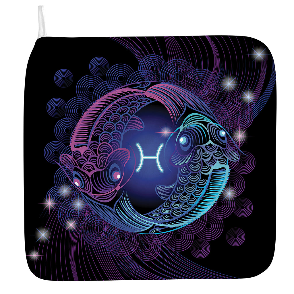 Dark Pisces Zodiac Sign Print Hand Towel