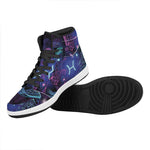 Dark Pisces Zodiac Sign Print High Top Leather Sneakers