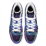 Dark Pisces Zodiac Sign Print High Top Leather Sneakers