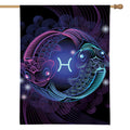 Dark Pisces Zodiac Sign Print House Flag