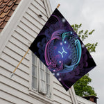 Dark Pisces Zodiac Sign Print House Flag